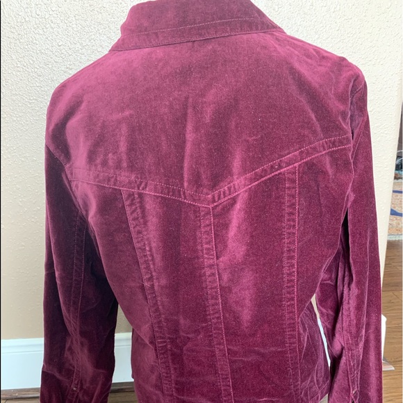 Cabi Burgundy Zip Up Long Sleeve Jacket Medium - Picture 4 of 5